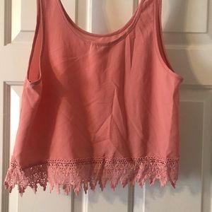 Lace trimmed tank